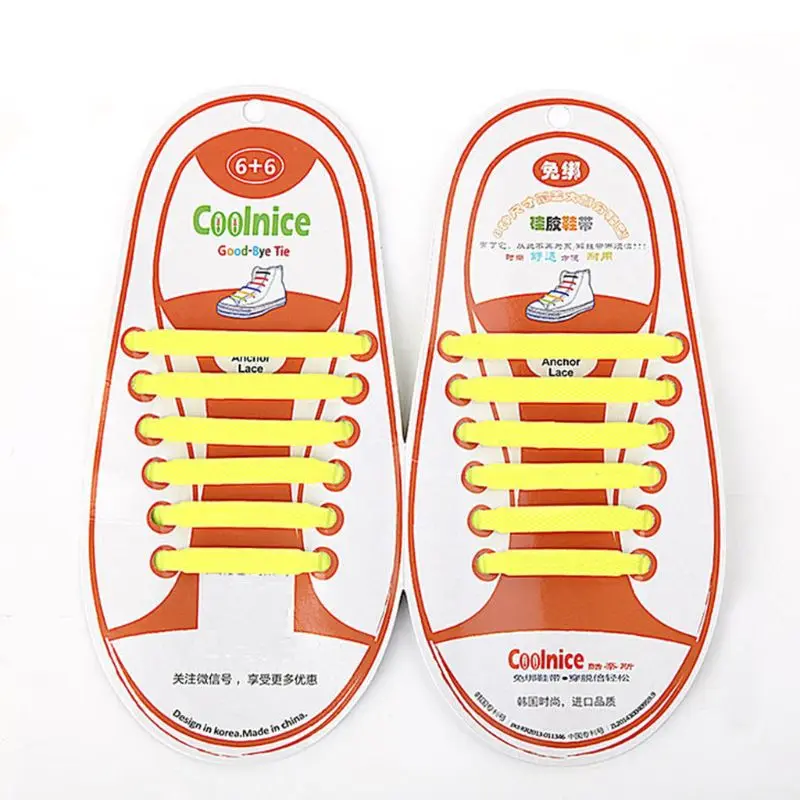 

12Pcs Kids Elastic Silicone Shoelaces No Tie Candy Color Shoe String 4.1-6.05cm