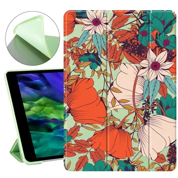 

For iPad Mini 5 Coque Flower Painting iPad Cases Soft Silicone Back Funda Protective Covers iPad 7th Generation Case Pro 11 2020