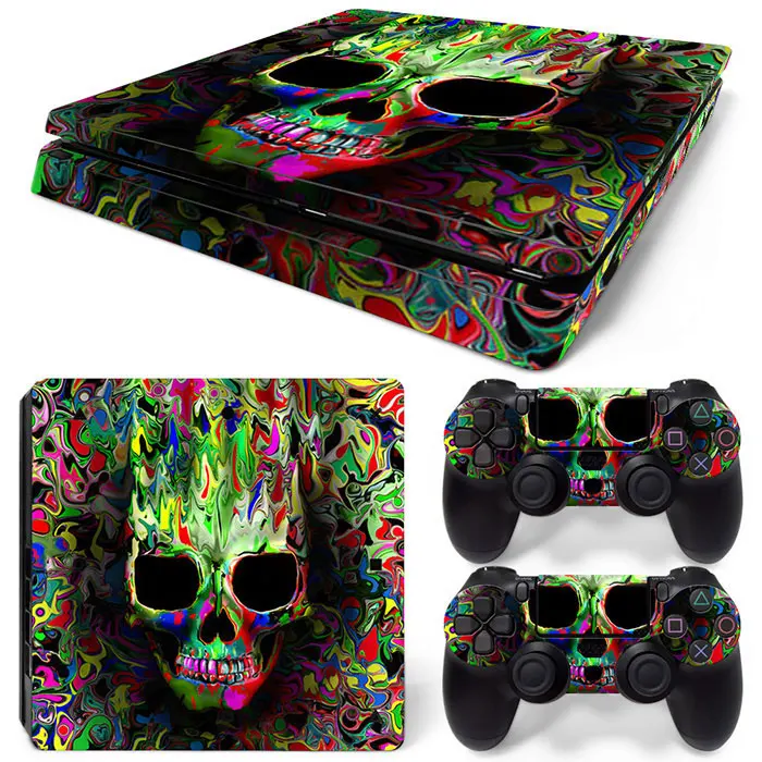 6261 Череп дизайн ПВХ кожи наклейка для PS4 Тонкий консоли и контроллеры стикер s для ps4 тонкий кожи стикер - Цвет: 6261