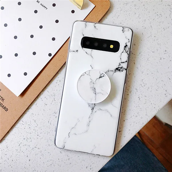 Для samsung Примечание 10 Pro 9 8 A10 A20 A30 A50 S8 S9 S10E S10 A6 A8 A9 Мрамор чехол для телефона из мягкого силикона ТПУ с рисунком с подставкой держатель телефона чехол - Цвет: Бежевый