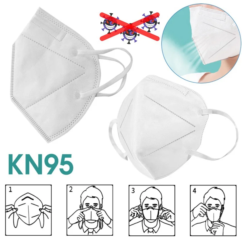 

Disposable Mask KN95 Face Mask 95% Filtration Non-woven Fabric Protective Masks Dust Particles Pollution Filter Safety Mask