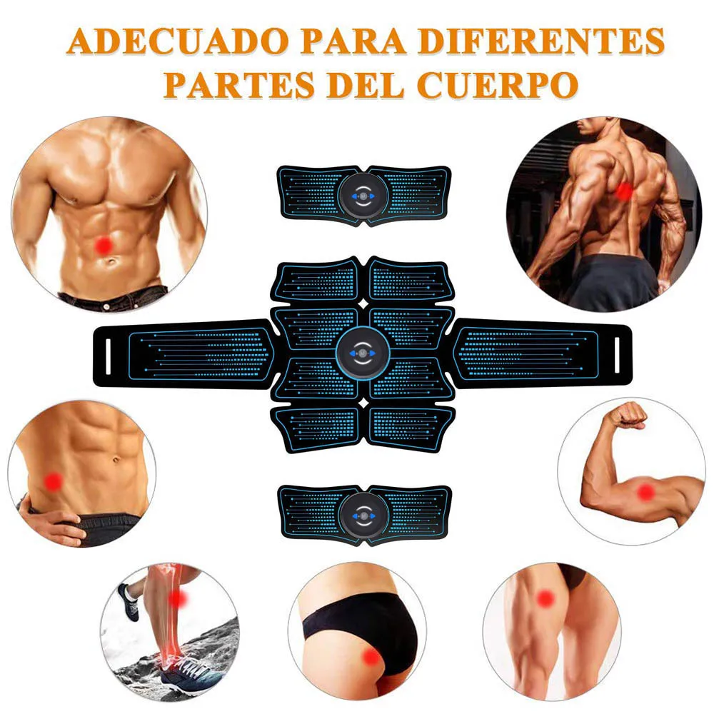 ABS Trainer Wireless Abdominal Muscle Stimulator EMS Smart Fitness Training Electric Massager Body Slimming Belt USB Recharge