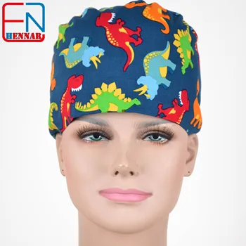 

Hennar Scrub Caps Masks 100% Cotton Adjustable Elastic Bands Scrub Caps Headwear Cap Mask