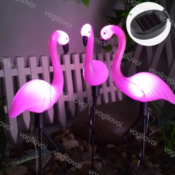 

Vogliovoi Solar Garden Lights Pink Flamingo 6500K Outdoor Ip65 ABS For Pathway Courtyard Garden Lawn Landscape