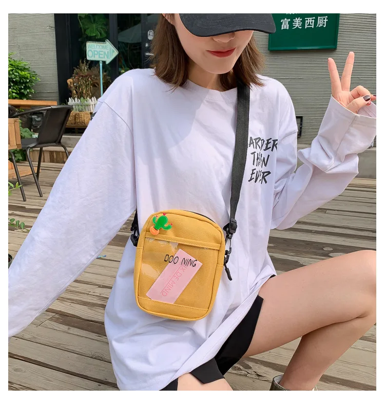 Canvas Bag Women's Shoulder New Style Korean-style Versatile Fashion Summer Hipster Candy Shoulder Bag Phone Package