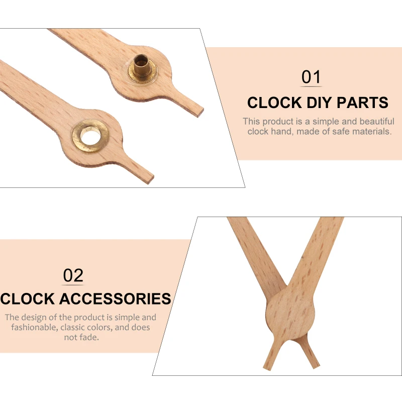 1 Set Home DIY Wooden Hand Clock Wall Clock Accessory Simple Wall Clock Pointer outdoor clock