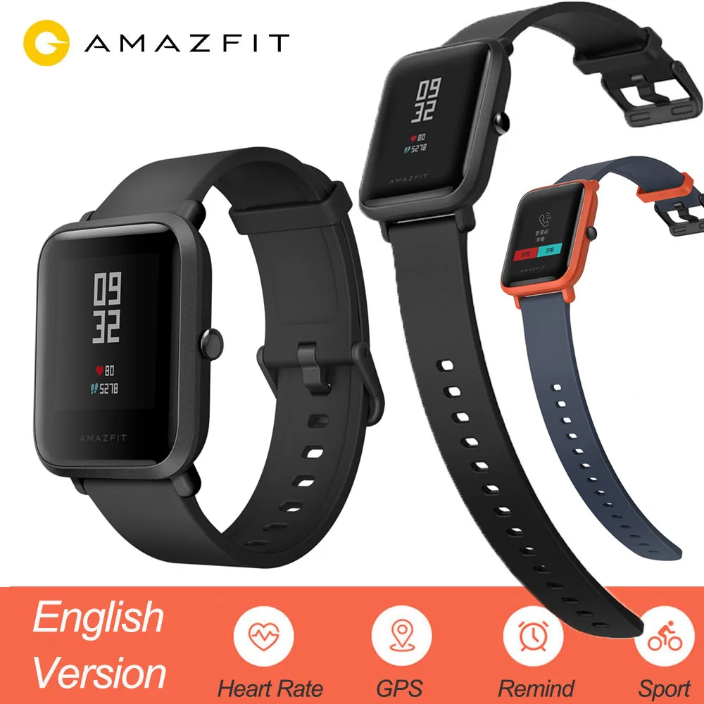 Умные часы Xiaomi Amazfit Bip GPS Huami 3ATM водонепроницаемые Смарт beep 45 дней в режиме ожидания