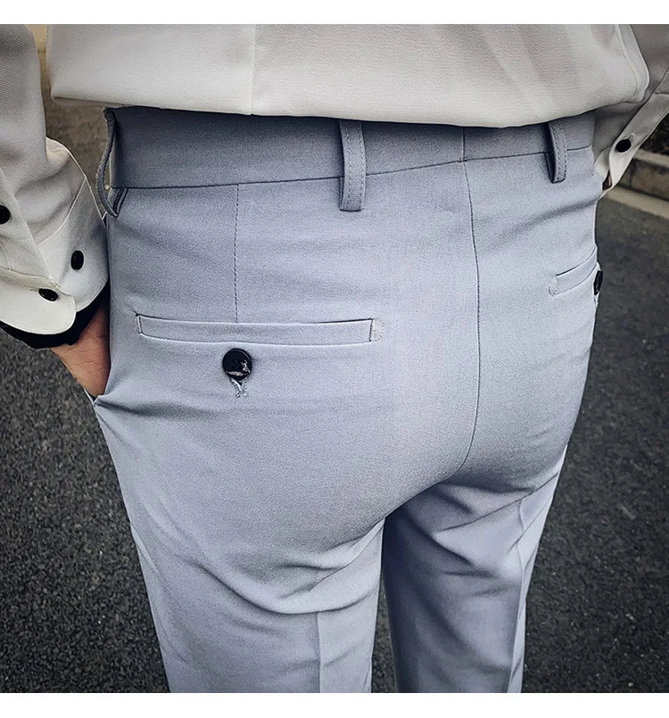 Весна британский стиль сплошной костюм брюки мужские Pantalon Hombre горячая Распродажа уличная Мужская брюки деловой строгий костюм мужские штаны