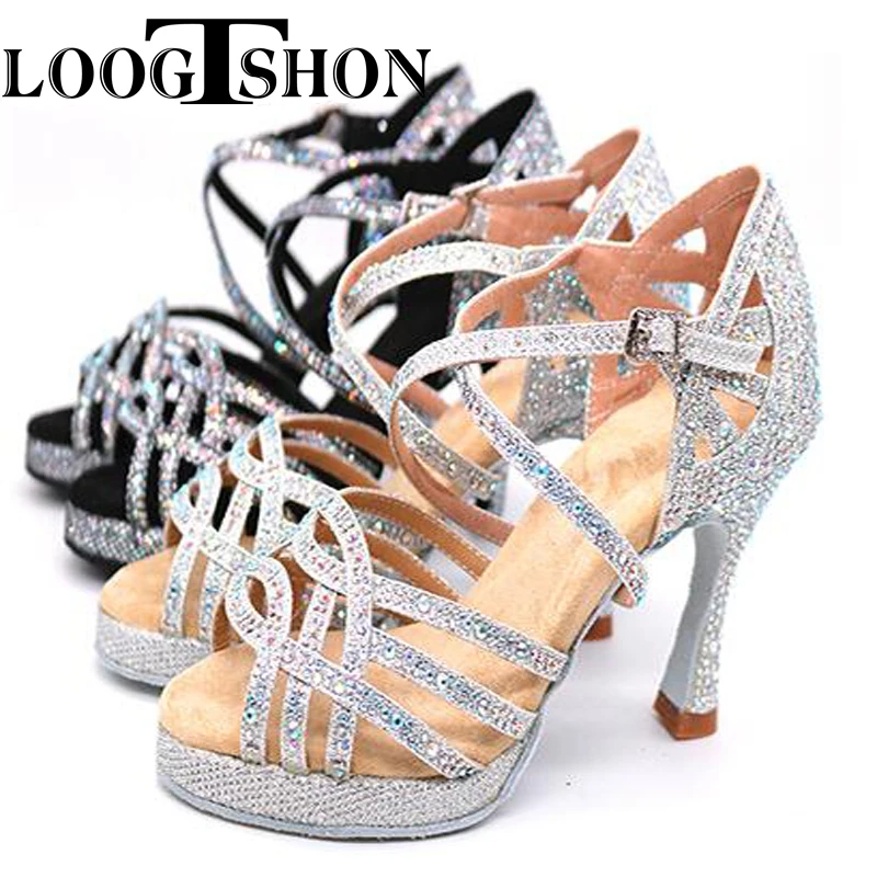 Wedding Shoes Women Salsa Dance Shoes Silver Sandal Woman Wedding