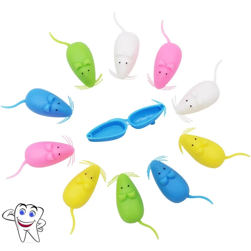 Tanie 10 sztuk/paczka mały uroczy kształt myszy plastikowe zapisz zęby mleczne