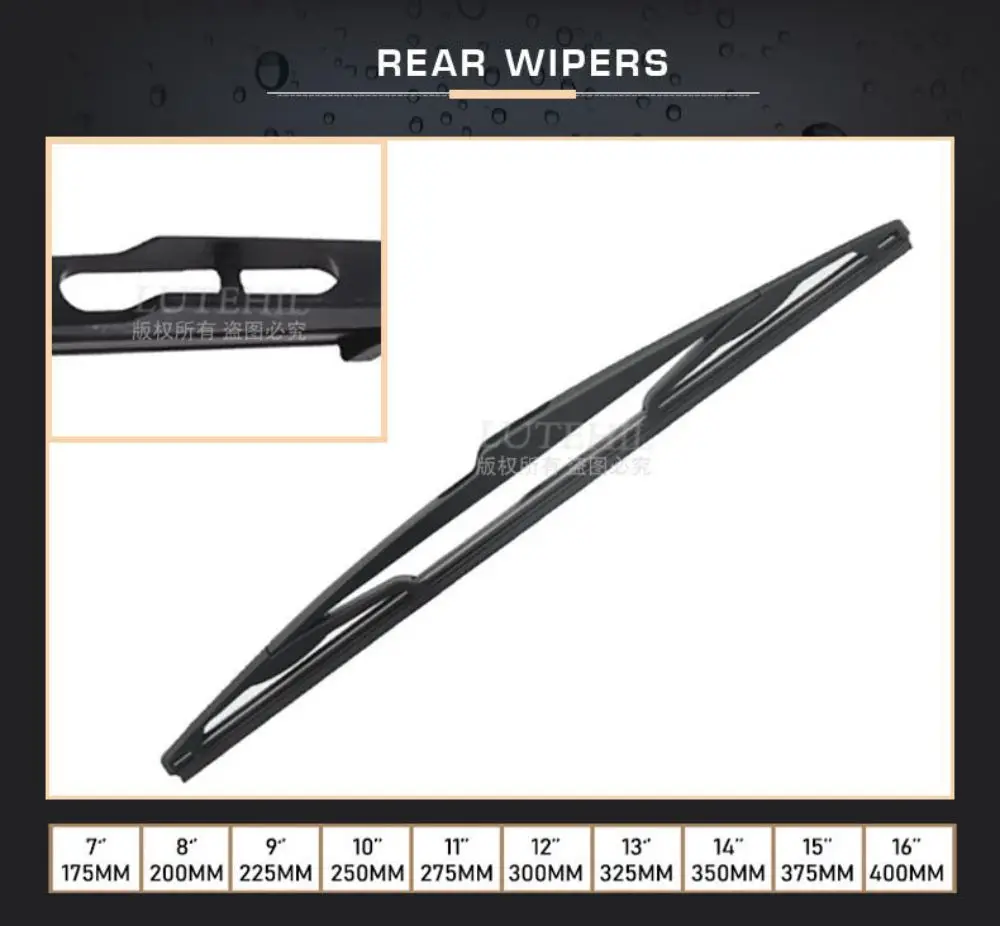 wiper blades Wiper 14" Rear Wiper Blade & Arm Set Kit For Peugeot 307 2001-2008 2002 2003 2004 2005 2006 Windshield Windscreen Rear Window rain x wiper blades