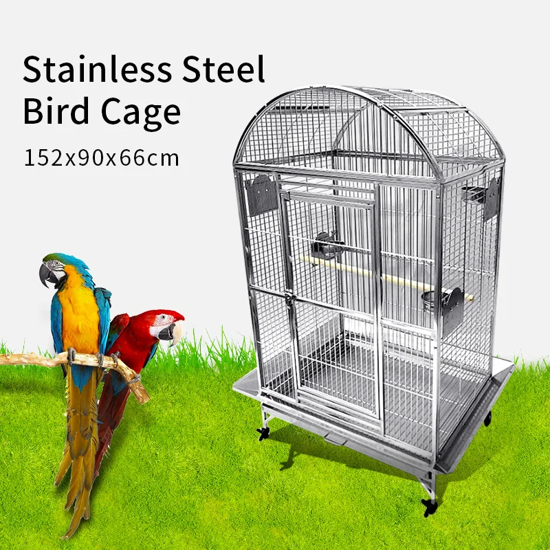 Lhxmas Sus201 Great Size 90x60x155cm Stainless Steel Parrot Cage Dome