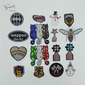

Hot Sale Cartoon Iron on patch Embroidery Applique Sewing Fabric Badges DIY Hot melt adhesive Sequins patch Clothing Accessories