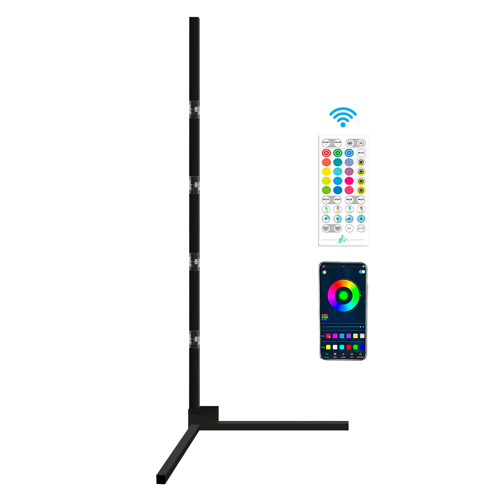 

NEW 1.5M RGB WW Remote LED Dream Color LED Corner Floor Lamps RGB IC 5V