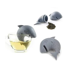 1 шт. в форме акулы, пищевой силиконовый фильтр для заварки чая в пакетиках, рассеиватель, фильтр для травяного настоя