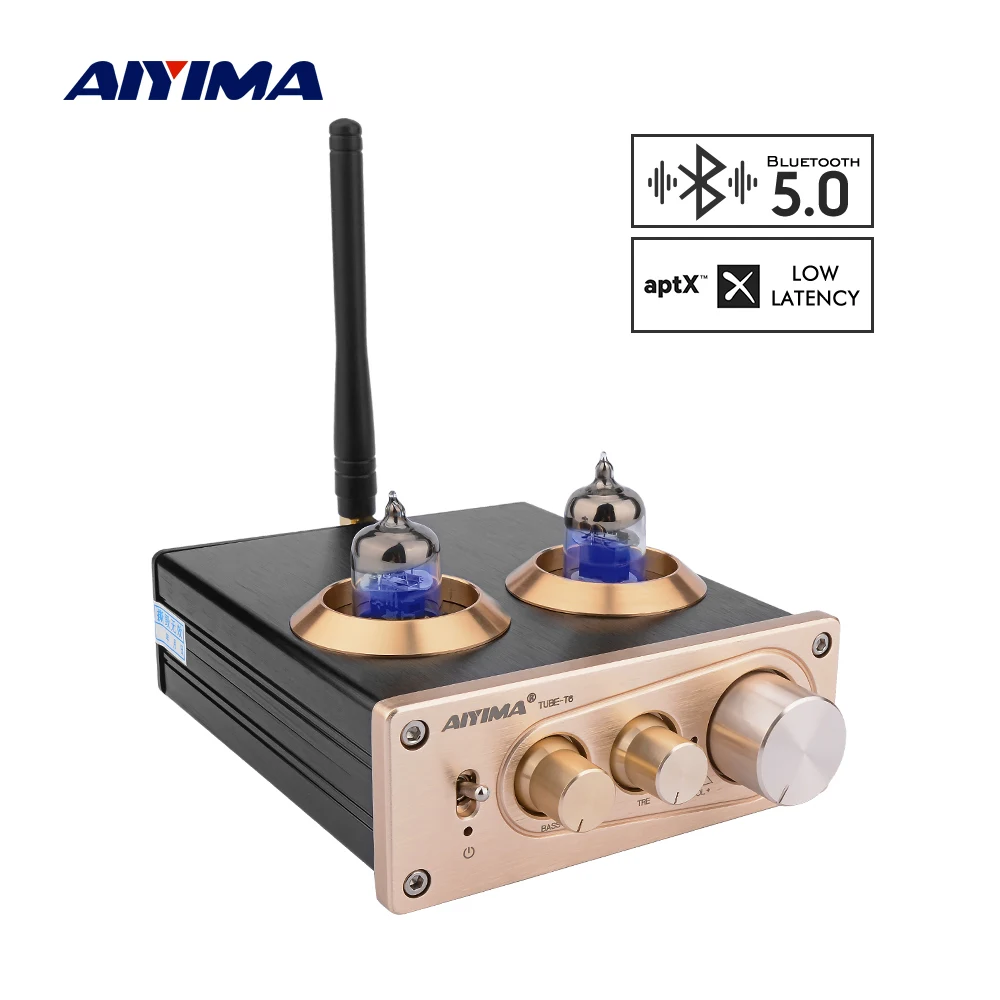 AIYIMA Bluetooth 5,0 6J1 ламповый предусилитель усилитель Hi-Fi стерео-преусилитель AUX APTX с тройным басовым управлением тона домашний звук аудио