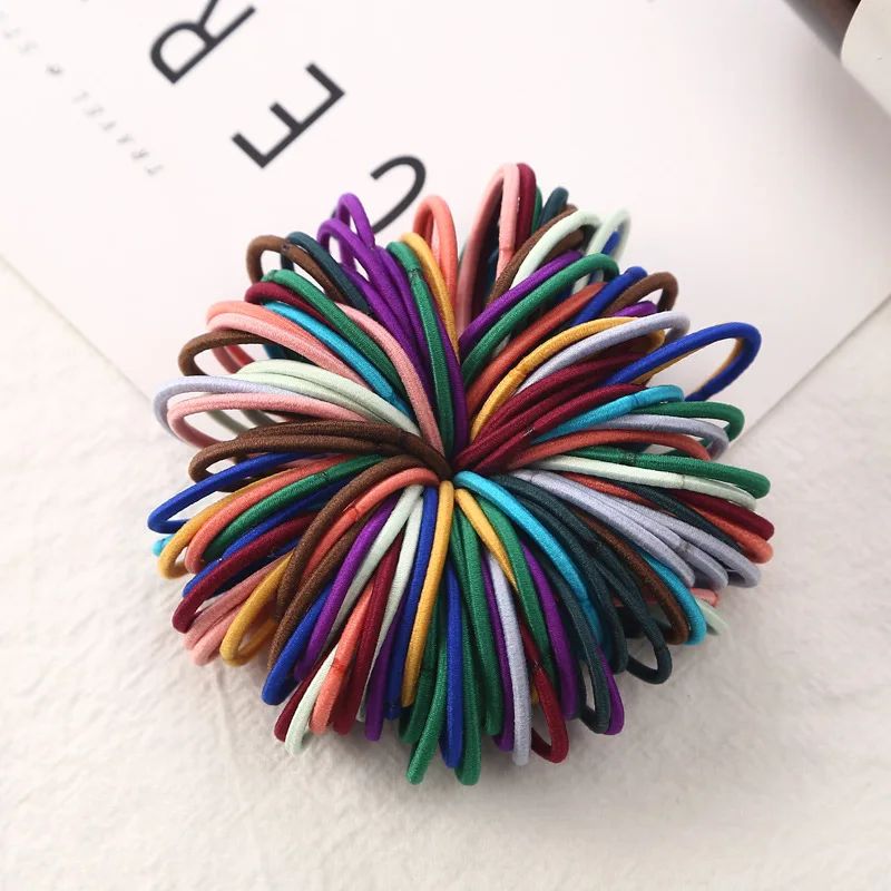 100 шт./упак. детский женский ободок для волос нейлоновый эластичный резиновый 2 мм
