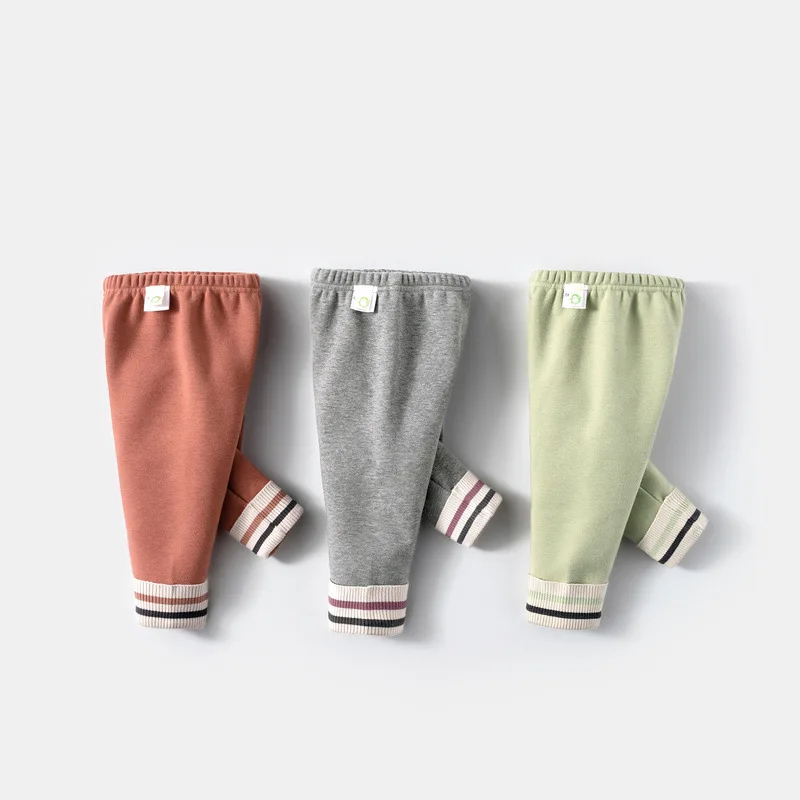 Baby Kids Pants Autumn Winter Thicken Plus Velvet Skinny Pants for Girl Toddler Baby Trousers Elastic Waist Child Girl Leggings