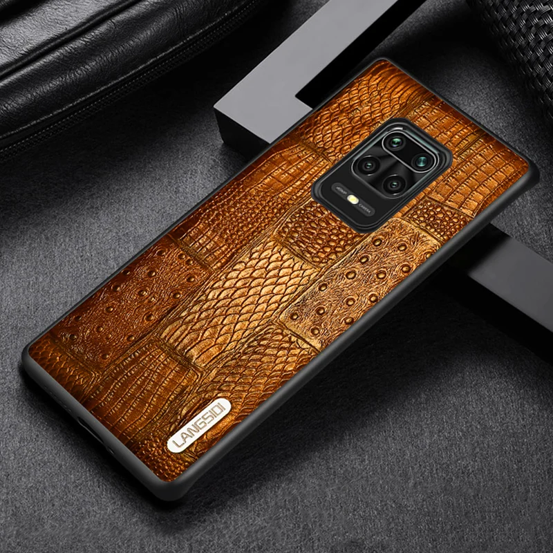 Luxury leather phone case for Xiaomi redmi Note 9s note 8 9 pro 8T 7 mi 10 ultra Poco X3 NFC Genuine Leather Shockproof cover | Мобильные