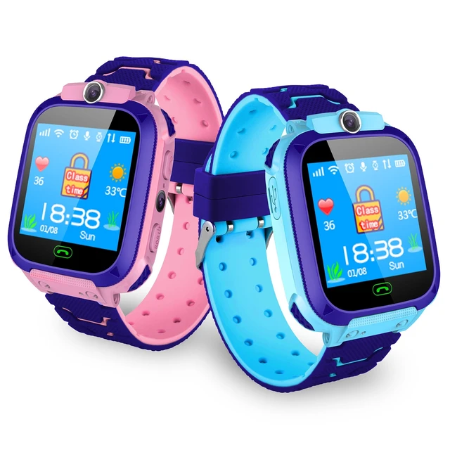 Smartwatch infantil – Câmera de posicionamento inteligente Q12, relógio de  pulso digital à prova d'água para iOS Android, rosa