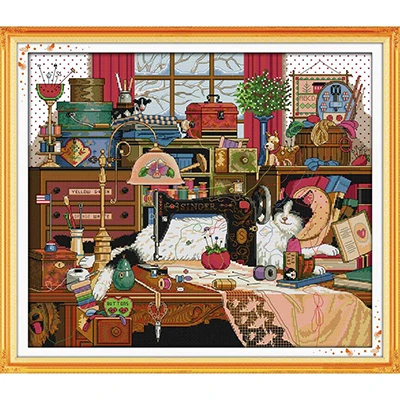 Серия Happy cats Наборы для вышивания крестиком dmc 11CT 14CT Печатный узор для шитья рукодельных работ Китайская вышивка Счетный крест наборы декора - Цвет: D651