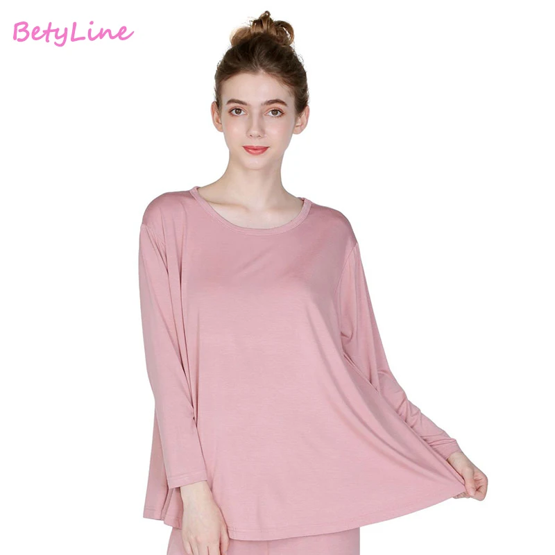 Pijama новые модальные домашние костюмы с длинными рукавами комплект из двух предметов, женские повседневные пижамы, КОСТЮМЫ СВОБОДНАЯ Пижама, рубашка+ штаны, комплект из 2 предметов