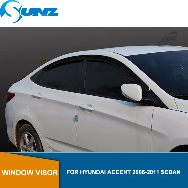 

Side window deflectors For HYUNDAI ACCENT 2006 2007 2008 2009 2010 2011 sedan Door visor protector rain guard Car Styling SUNZ