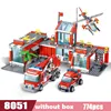 New City Fire Station Building Blocks Sets Fire Engine Fighter Truck Bricks Playmobil Toys for Children ► Photo 3/6
