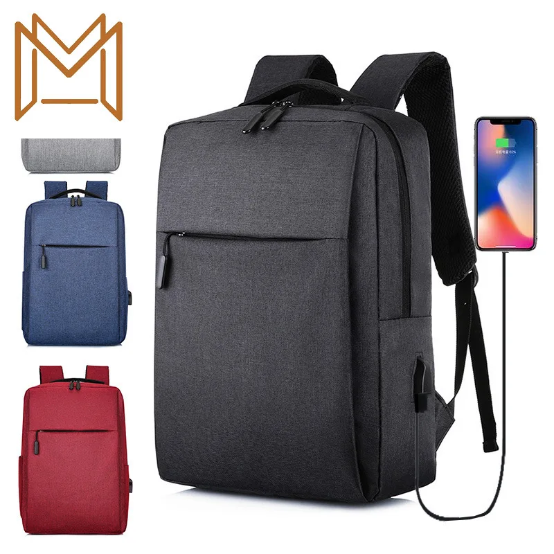 

Both Shoulders Package Concise Usb Charge Backpack Men Women Leisure Time Business Affairs Computer Package