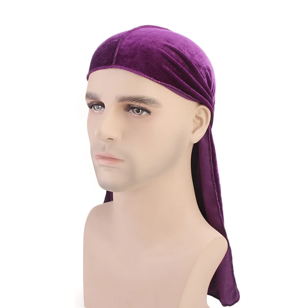 US $268.00 Velvet Durags Wholesale Breathable Men Durag Long Tail Doo Rag 100 Pieces Sets