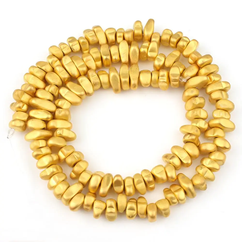 Gold Plated Hematite Gravel Spacer Beads
