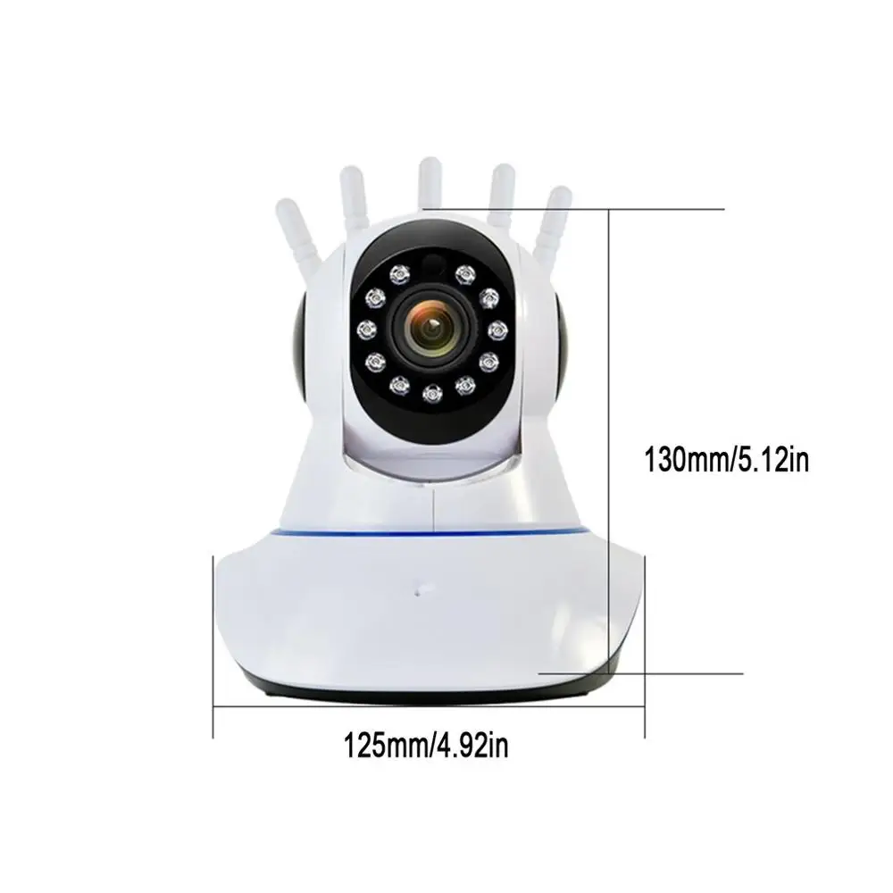 Wi-Fi 720p Безопасность IP Pan Tilt камера беспроводная IR 360 градусов с 5 антеннами 110 V-240 V детская камера