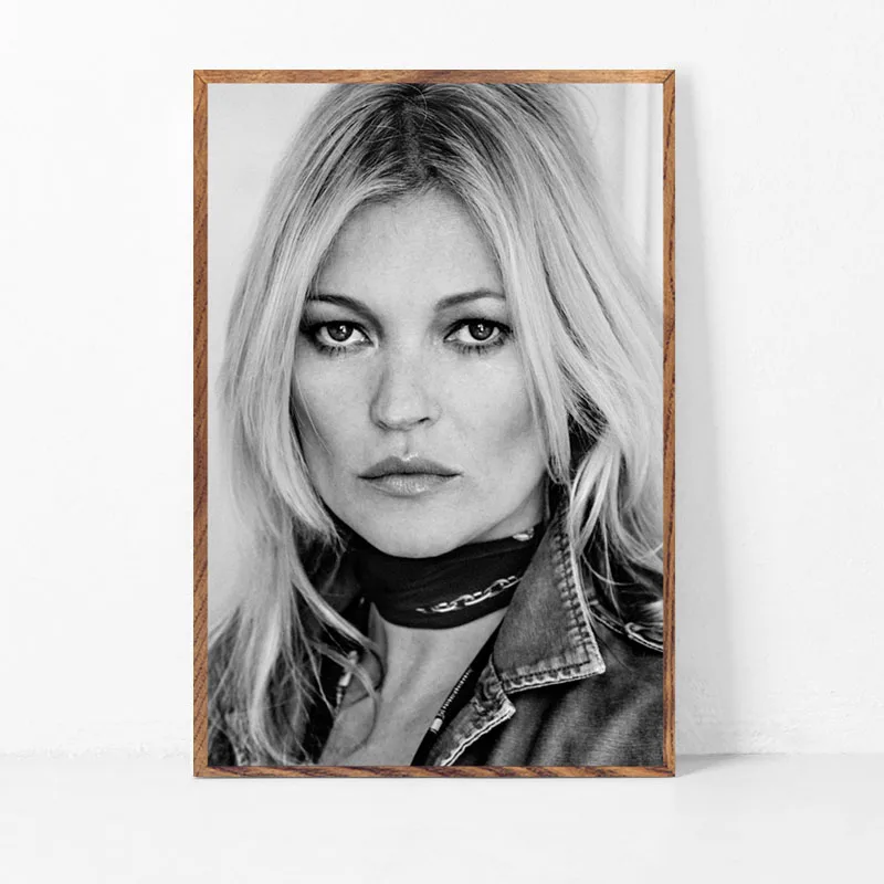 Kate Moss супер модель звезда Мода сексуальная B& W искусство холст живопись плакат настенный домашний декор
