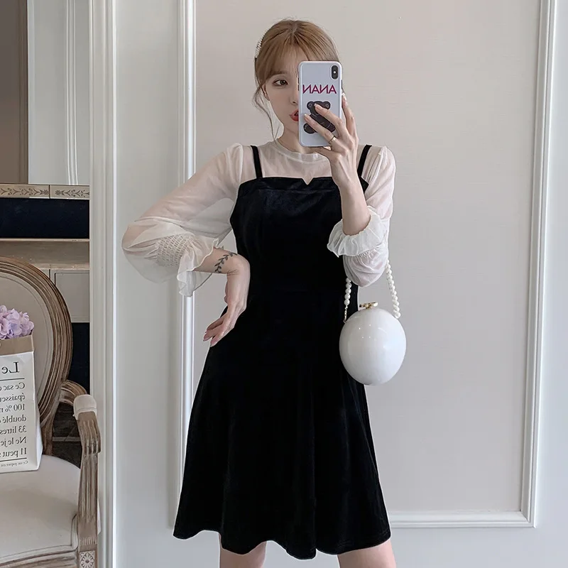 Элегантное сексуальное платье большого размера в Корейском стиле для похудения