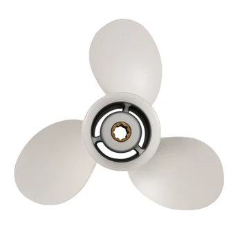 

New Arrival-683-45952-00-EL 9 1/4 X 9 3/4 Boat Outboard Propeller for Yamaha 9.9-15HP Aluminum Alloy 3 Blades 8 Spline Tooths Wh
