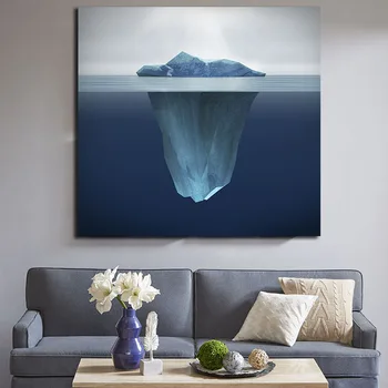 

OUCAG Iceberg Wall Art Cuadros Canvas Painting Pictures Poster and Print Painting Graphic Home Decor for Living Room Posters