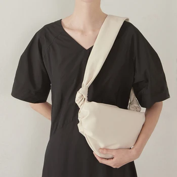 

Bag pleated dumpling bag women's crossbody 2020 new fashion soft leather texture knot shoulder strap bag bow Simplicity UX3L