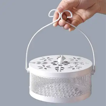 

Vintage Wrought Iron Fireproof Mosquito Incense Box Sandalwood Stove Home With Cover Mosquito Coil New