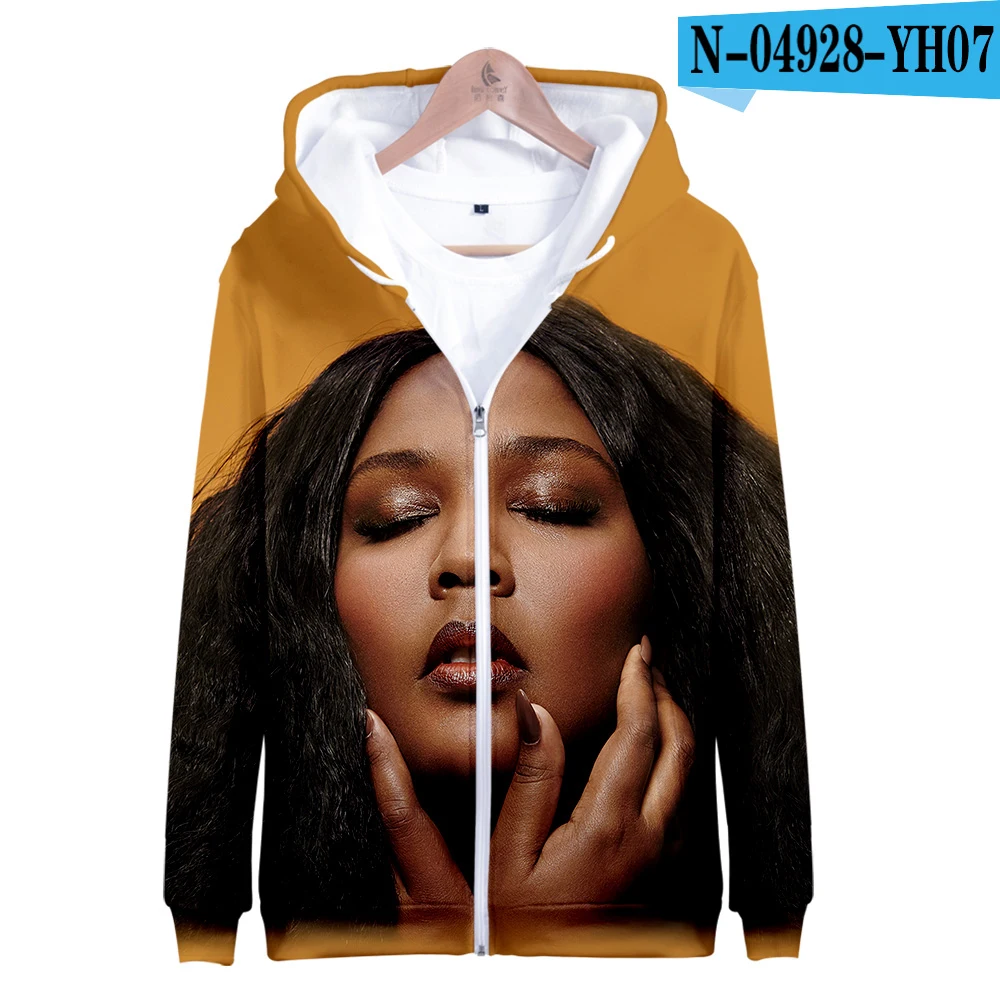 LIZZO толстовки Толстовка 3D повседневная одежда на молнии с длинными рукавами хип Kawaii корейский - Цвет: Небесно-голубой