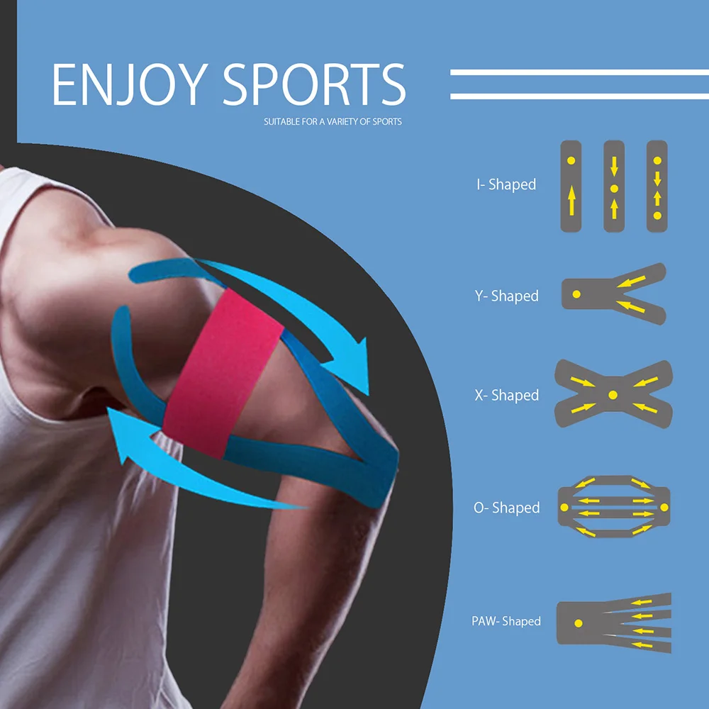 SKDK Elastic Kinesiology Tapes Athletic Recovery Kneepad Sports Safety Muscle Pain Relief Knee Pads Support Gym Fitness Bandage