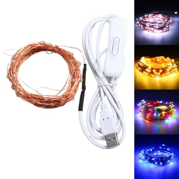 

Jiguoor 10M 100 Waterproof USB LED Fairy String Copper Wire Holiday Light with Switch for Christmas Tree Home Garden Party Decor