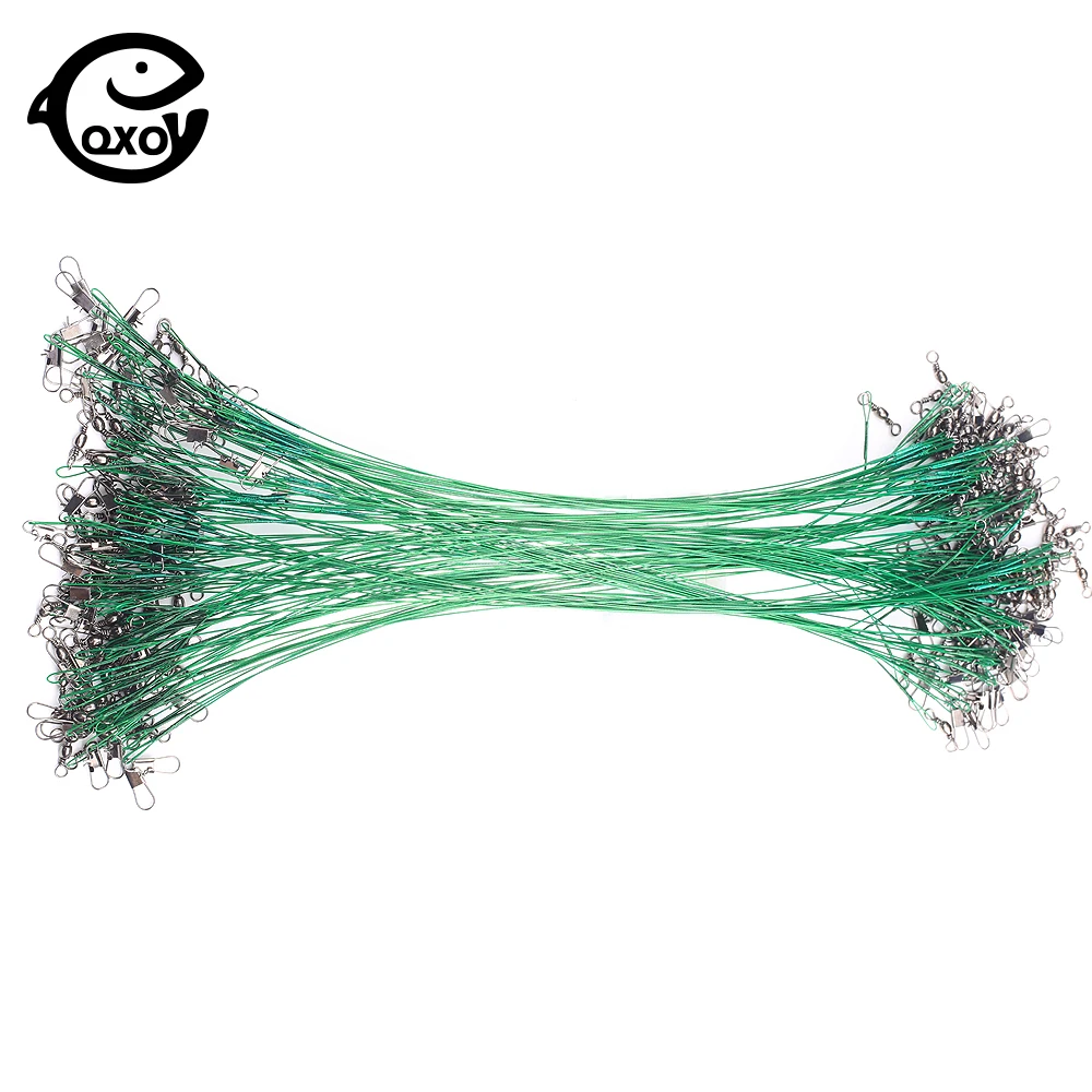 10/20pcs/lot Fishing Line Accessories Tools Anti Bite Steel Fishing Line Steel Wire Leader With Swivel Lead Core Leash fishing line fishing tackle fishing leashes
