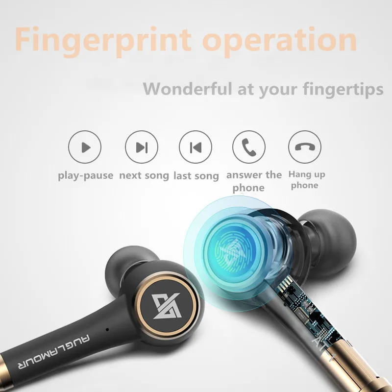 Auglamour AT-1 TWS, беспроводные Bluetooth 5,0 наушники с шумоподавлением, водонепроницаемые спортивные HiFi наушники с микрофоном