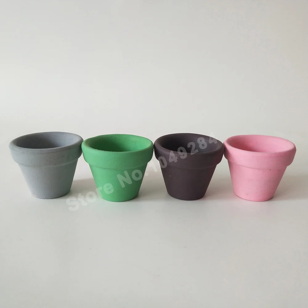 16 шт./лот, D5XH4CM, Разноцветные Мини керамические цветочные горшки, глиняные кашпо для суккулентных растений, садовые керамические горшки для мяса, милые горшки для питомцев