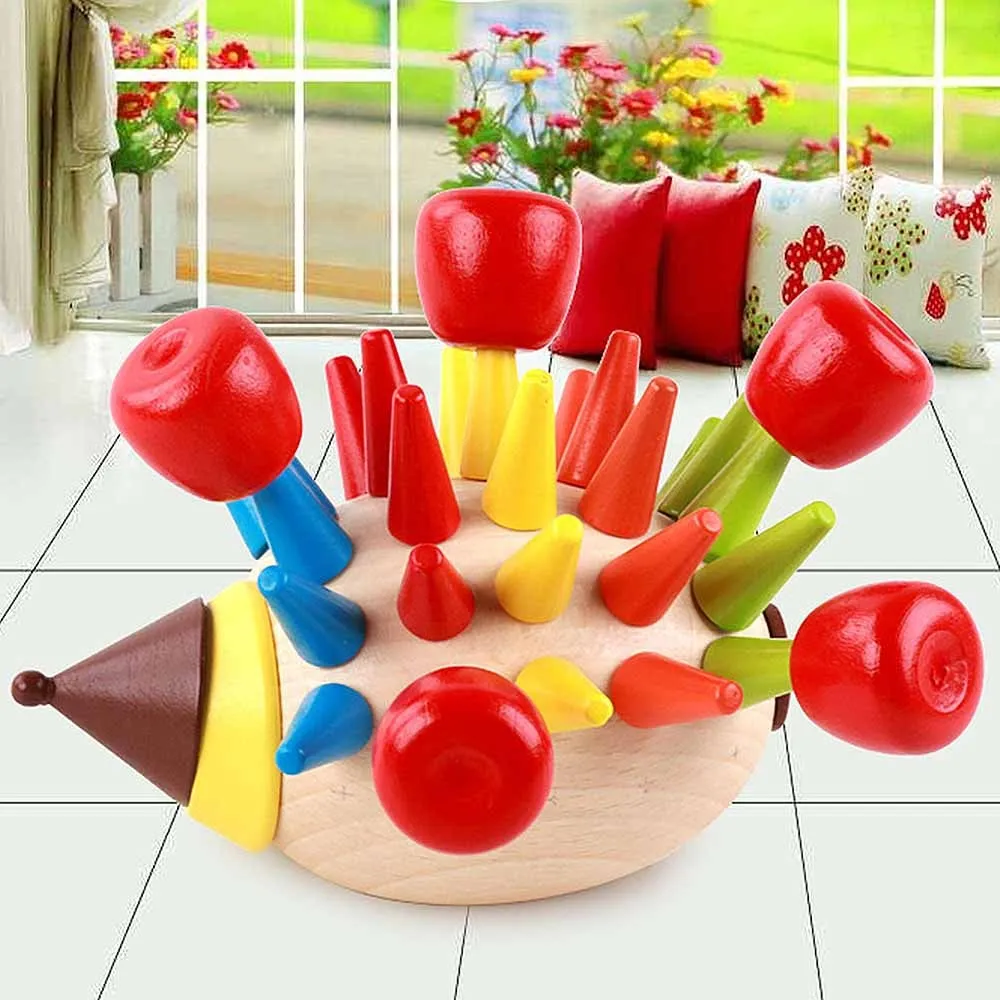 DIY магнетизм Ежик игрушки деревянный Ежик собранные игрушки головоломка борьба вставка игра Раннее детство обучающие принадлежности