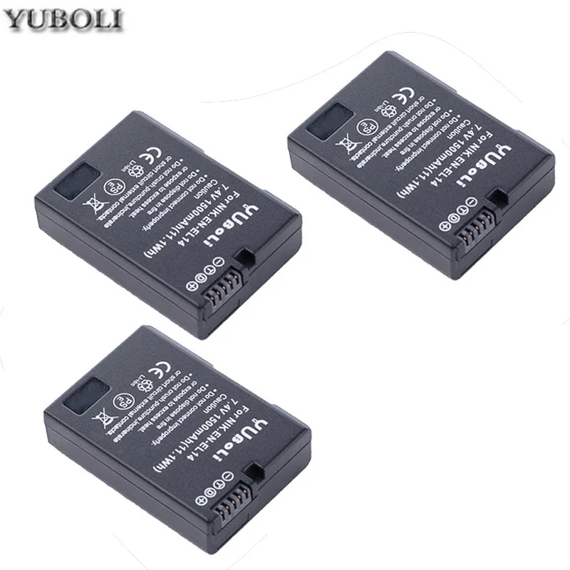 Декодировать bateria EN-EL14 EN-EL14a ENEL14 RU EL14 EL14a Батарея для Nikon D3100 D3200 D3300 D5100 D5200 D5300 P7000 P7100 - Цвет: 3battery
