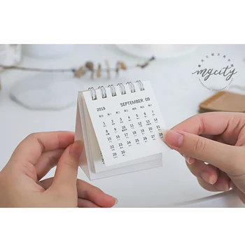 

2020 New Year Simple Mini Creative Table Calendar Simple Desktop Coil Notepad Kraft Paper Daily Calendar Annual Agenda Organizer