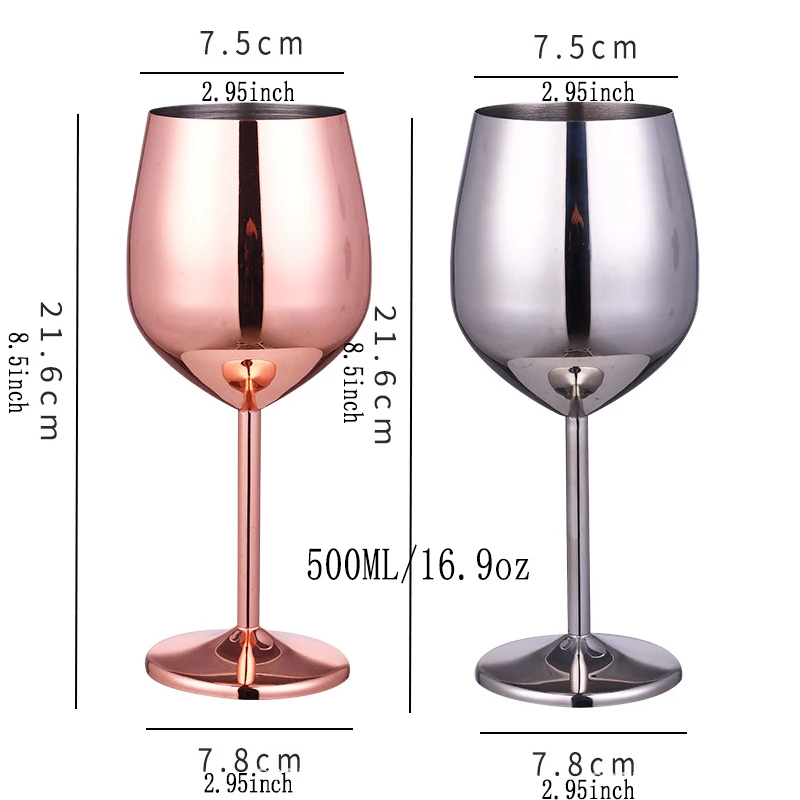 Verres à vin en acier inoxydable 18/8, verre à vin en métal, verre à vin de  bar, tasse à cocktail à champagne, breloques, fournitures de fête, 2 pièces  - AliExpress