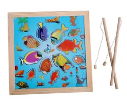 Деревянные магнитные двойные полюсы Рыбалка Детские игрушки головоломки дерево детский сад подарок