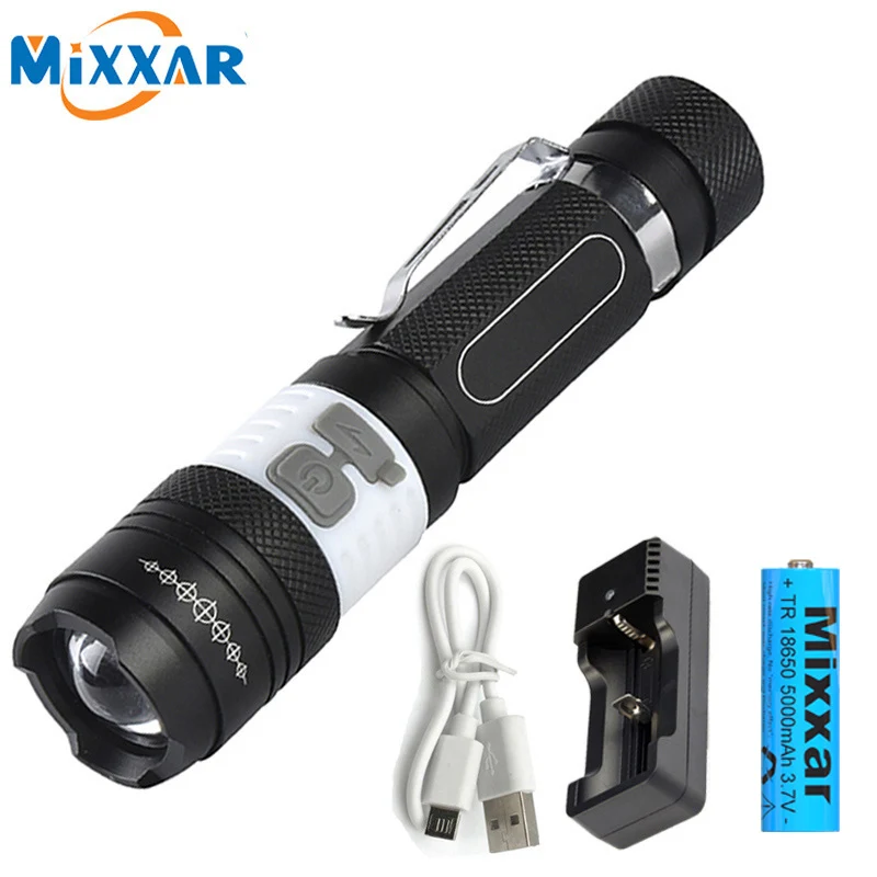 

ZK20 Portable 6000LM T6 COB LED Flashlight Dropshipping 6 Mode Torch Camping Lamp Lantern Light Rechargeable 18650 Battery